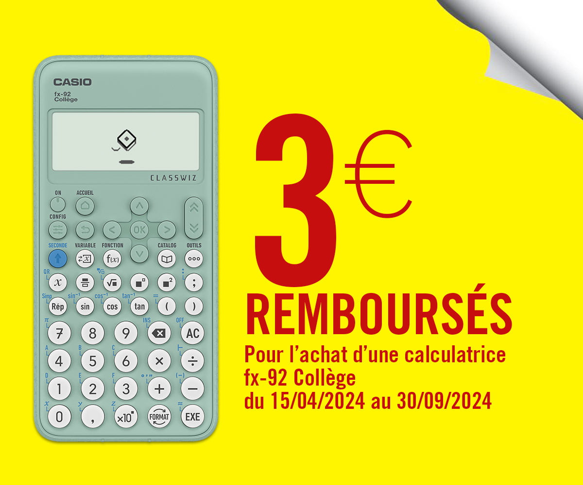 3€ remboursés - Calculatrice fx-92 Collège